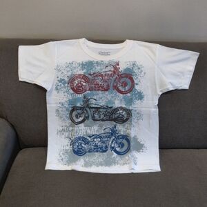 Boys' White Motorcycle Graphic T-Shirt